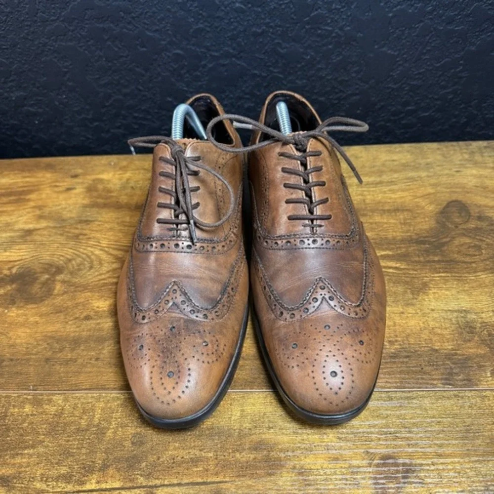 Clarks Tilden Wing 26109425 Brown Leather Wingtip Brogue Oxford Mens‎ 8